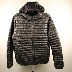Karl Lagerfeld Paris, L Men's Black Nylon with Polyester filled puffy coat